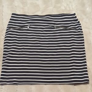 a.n.a Black and White Striped Pencil Skirt